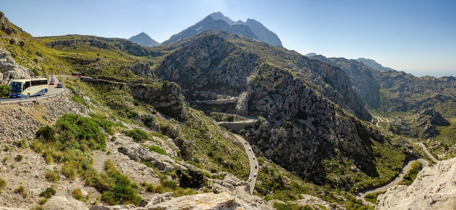The mountain road to Sa Calobra winding through Mallorca